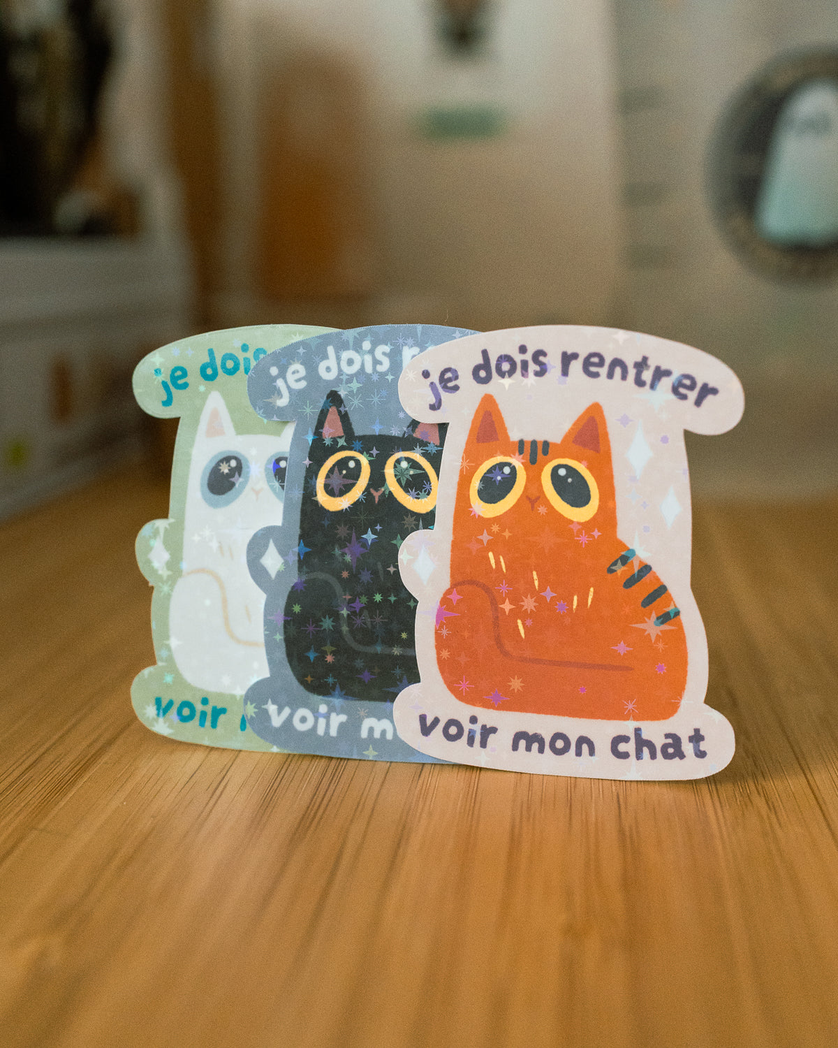 Je dois rentrer voir mon chat - Sticker scintillant