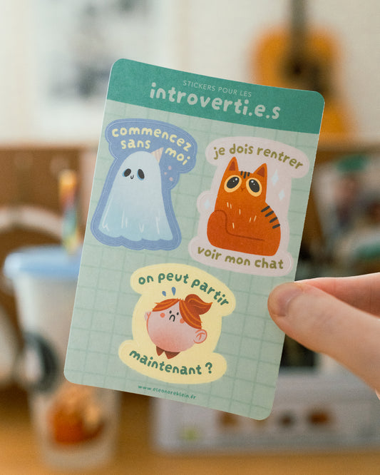 Introverti.e.s - Planche de stickers