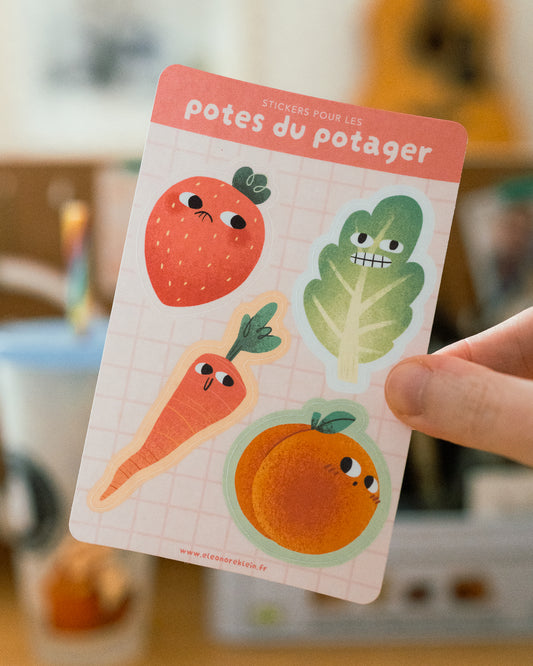 Potes du potager - Planche de stickers