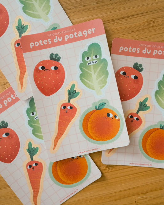 Potes du potager - Planche de stickers